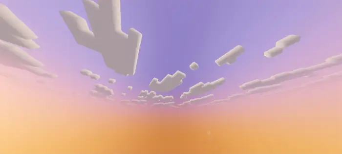 Soft pastel sky with stylized clouds