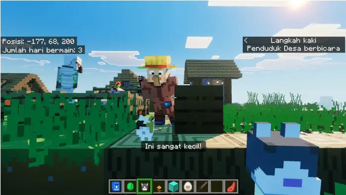 Villager with Indonesian subtitles in-game