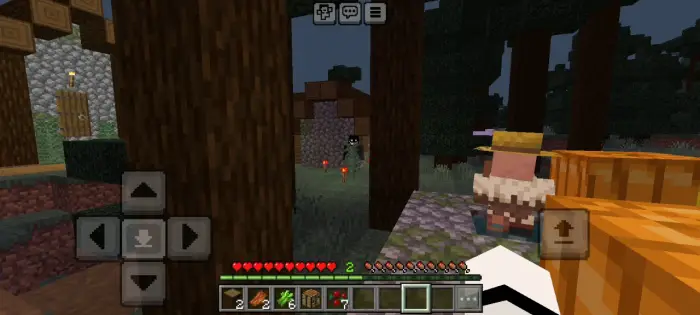 Shadowy figure lurks near a village at night