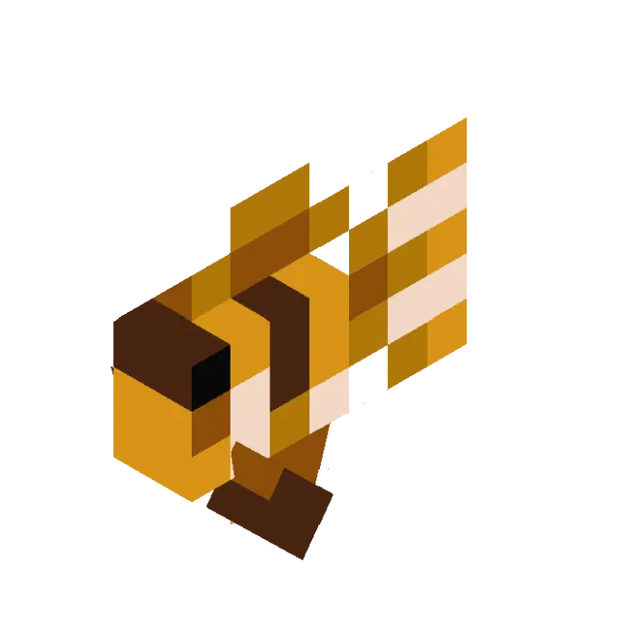 Blocky orange clownfish with white stripes