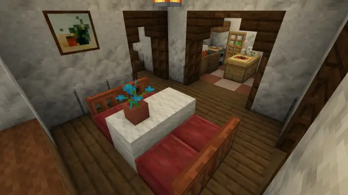 Cozy dining area with kitchen in elven house