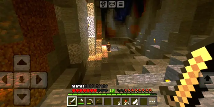 Mysterious figure in a dark underground cave