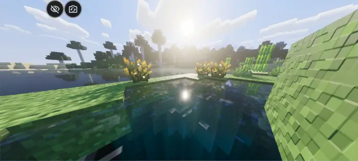 Realistic water reflections and bright sunlight