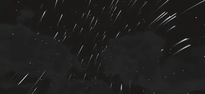 Streaks of rain falling in a dark sky