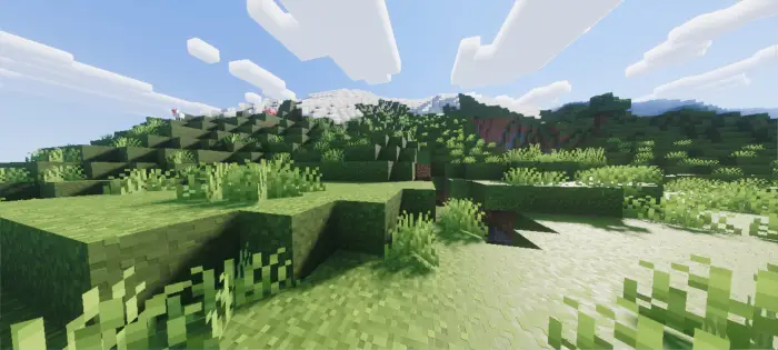 Realistic lighting and shadows on grassy hills