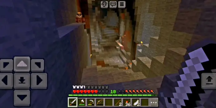 Mysterious miner lurking in a dark cave