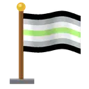 Waving agender pride flag on a pole