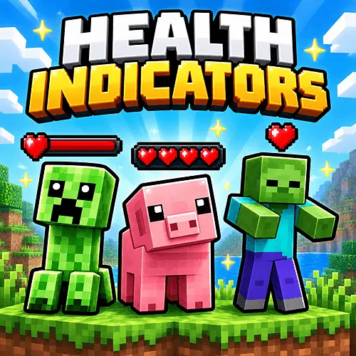 Pixel health bars above three blocky mobs