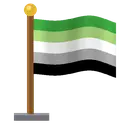 Waving agender pride flag on pole