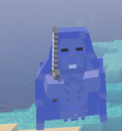 Blue-cloaked ghoul with iron sword floats