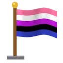Animated lesbian pride flag on a pole