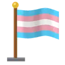 Transgender pride flag waving on a pole