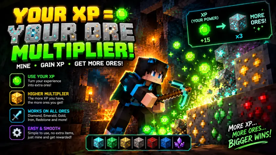 Thumbnail: Your XP = Your Ore Multiplier!