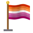 Animated lesbian pride flag on a pole