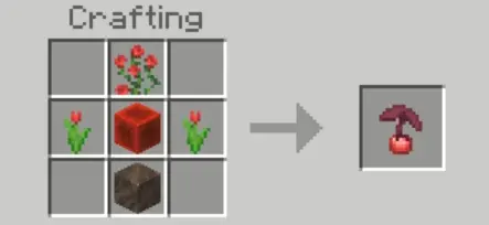 Flower and block crafting recipe for item