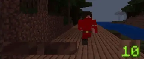 Player running with a stamina HUD overlay.