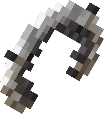 Pixelated curved blade with dark handle