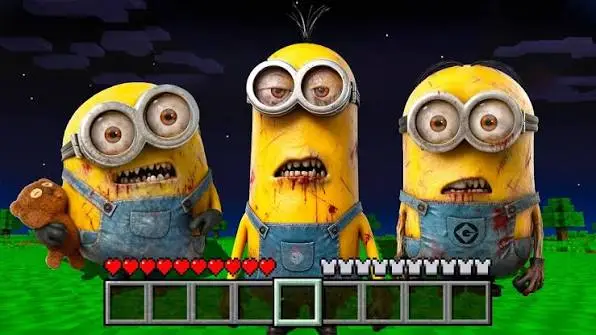 Corrupted minions with zombie features at night
