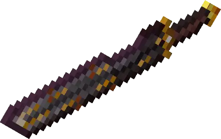 Pixelated fantasy sword with gold accents