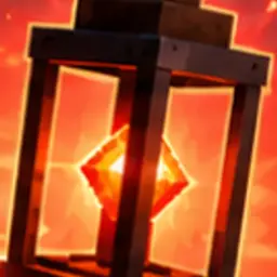 Glowing magical lantern with fiery core