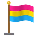 Animated pansexual pride flag on a pole