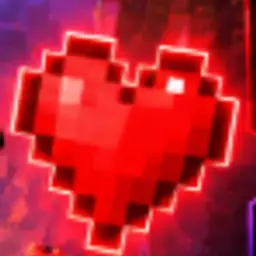 Pixelated glowing red heart icon