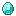 Glowing teal gem with pixelated texture
