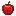 Pixelated red apple icon with green leaf