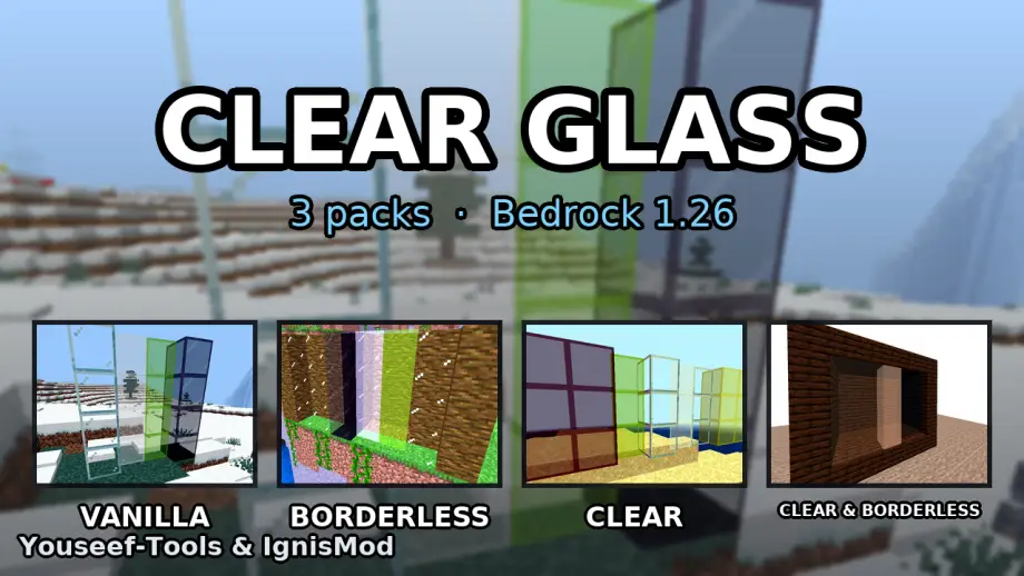 Clear Borderless Glass Texture Pack for Minecraft
