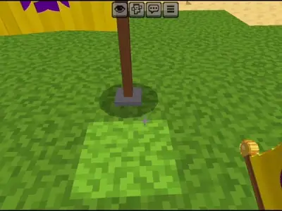 Animated pride flag planted on grass block
