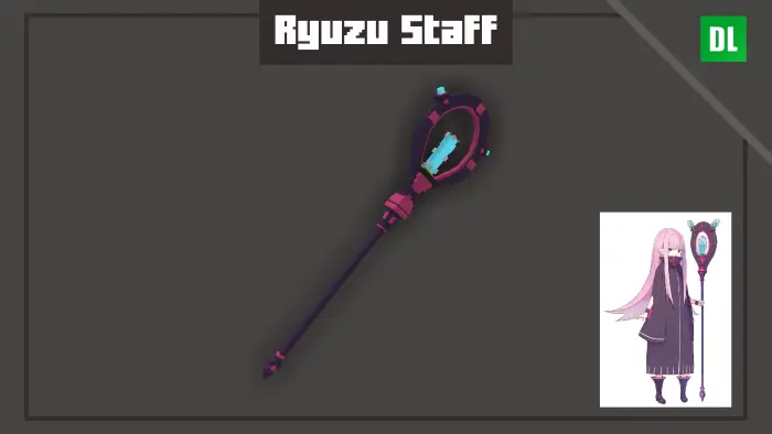 Ryuzu Staff with character illustration