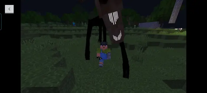 Player chased by tall, eerie creature at night
