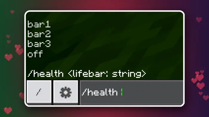 Command options for switching health bars