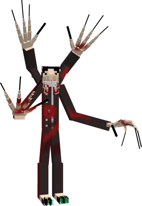 Terrifying horror mob with claws and fangs