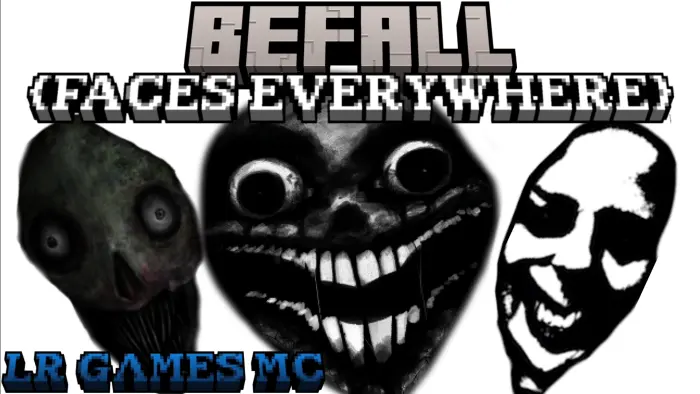 Three disturbing faces with eerie grins