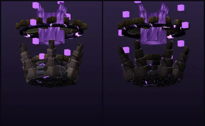 Floating dark crown with glowing purple cubes