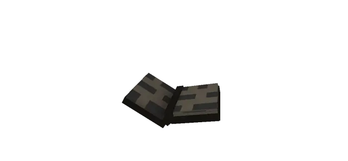 Pixelated open book with dark cover