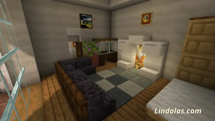 Modern villa living room with fireplace