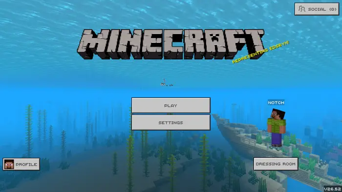 Underwater game menu with shop options removed.