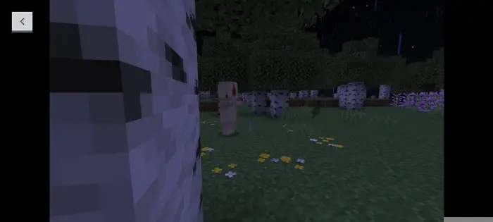 SCP-173 statue lurking among birch trees