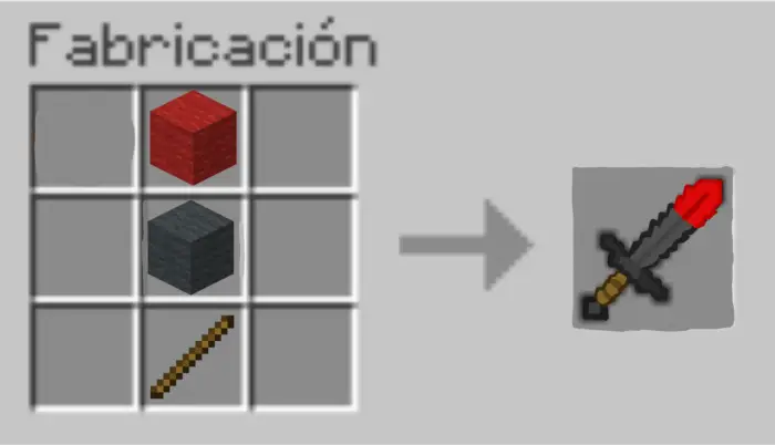 Red and black sword crafting recipe