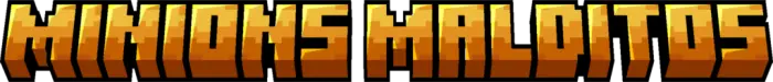ALT text Minions Malditos mod title in pixel font