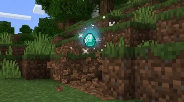 Dirt block drops diamond on break