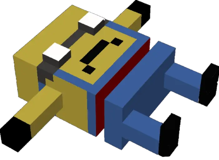 Blocky corrupted minion lying down