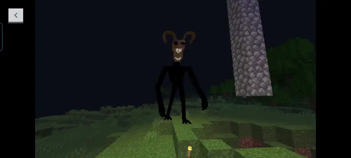 Tall, horned stalker creature in darkness