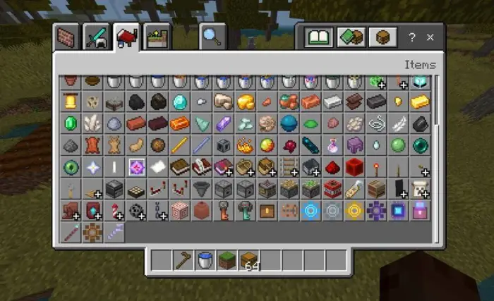 ALT text Inventory screen with farm robot items