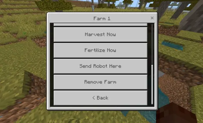 ALT Robot farm management menu interface