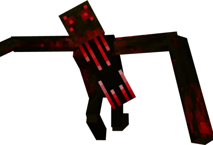 ALT Glowing red-eyed pixel monster with long arms