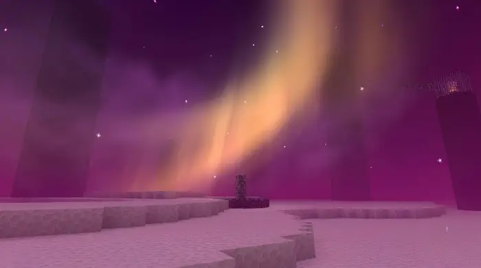 Pink sunset sky with glowing volumetric rays