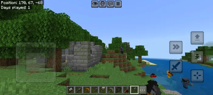 Players fight zombies near ruins and river